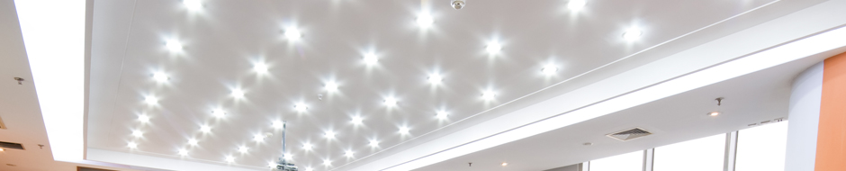 rows of recessed lighting